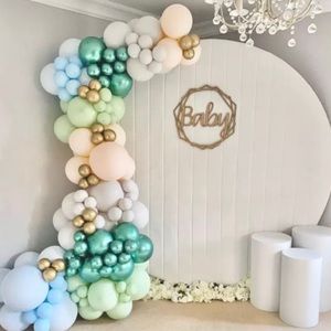 Beige Velvet Round 7ft Background Event Banner Removable Backdrops Cover